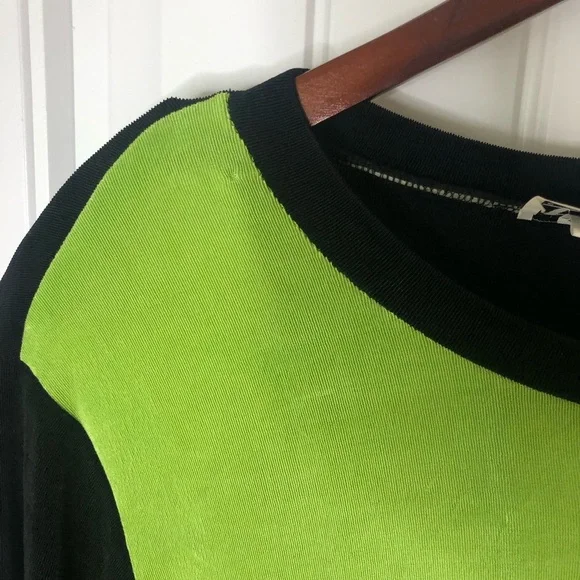VINTAGE MOD 90’s Y2K Art Deco Geometric Color Blocking Multicolor 3/4 Sleeve Top - Picture 5 of 9